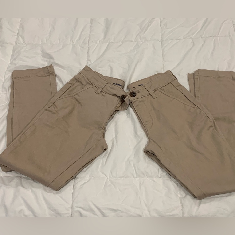 Girls size 10 slim khaki uniform pants